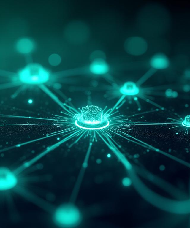 Abstract visualization of digital networks and safety protocols